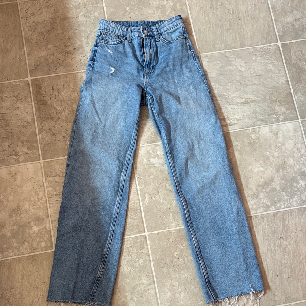 &Denim ultra high waist wide leg jeans